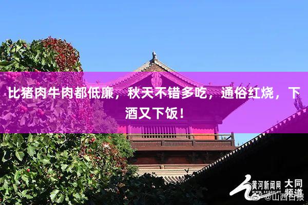 比猪肉牛肉都低廉，秋天不错多吃，通俗红烧，下酒又下饭！