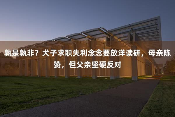 孰是孰非？犬子求职失利念念要放洋读研，母亲陈赞，但父亲坚硬反对