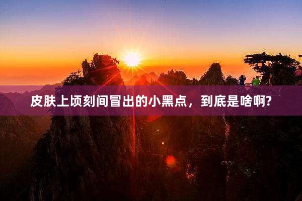 皮肤上顷刻间冒出的小黑点，到底是啥啊?